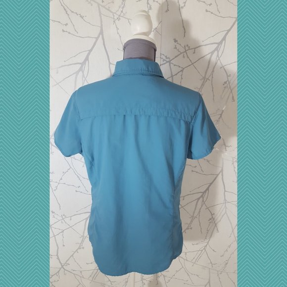 REI Blue Tactel Nylon Button Front Hiking Shirt - Picture 3 of 4